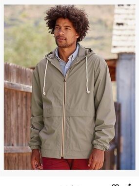 Men’s Weatherproof Vintage Hooded Rain Jacket Khaki